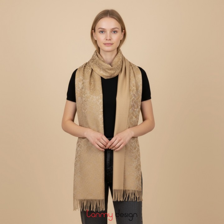 Khăn 2 mặt lụa, pashmina be